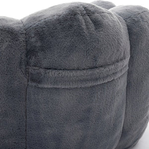 English Elm Lotus memory foam bean bag sofa with pull ring — anti-fouling faux fur, non-slip base, cozy support Gray W2311P357141