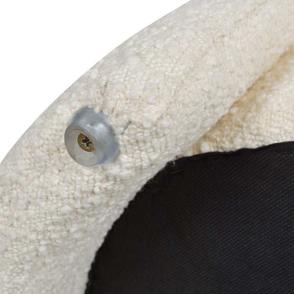 English Elm Jennifer Taylor Home - Fuji 43" Upholstered Oval Storage Bench in Ivory Bouclé — Handmade Solid Birch Frame, 3-Compartment B2719P238462