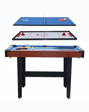 English Elm 48″ 48" Three-in-one Combo Game Table Billiards Hockey Tennis for Any Room W1936P448953