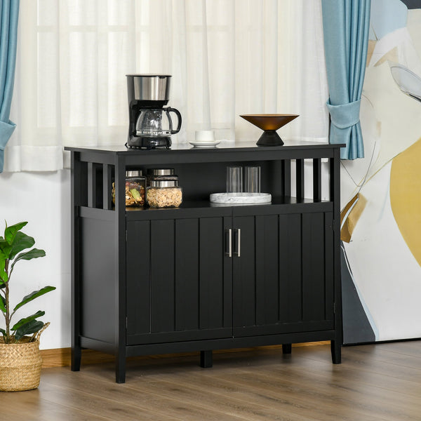 English Elm Homcom Modern Sideboard Buffet Cabinet With Adjustable Shelves For Stylish Entryway Or Kitchen Storage W2225P200882