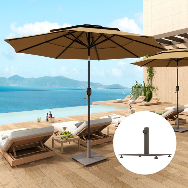 English Elm Outsunny Heavy Duty Steel Patio Umbrella Base 29 Lbs Powder Coated Outdoor Stand W2225P485558