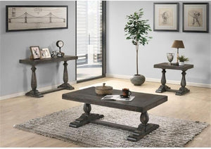 English Elm 52" Dove Finish Rectangular Coffee Table Low Profile Solid Wood Living Room Accent Gray B011P427253