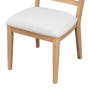 English Elm TREXM Retro Extendable Dining Set for 4 with 16" Leaf, Upholstered Chairs, Mid-Century Geometric Flair Natural ST000131AAD