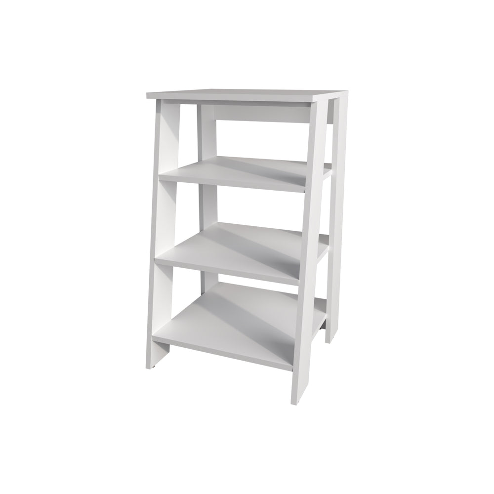 English Elm McNeal 4-Tier Freestanding Bathroom Shelf Organizer with Open Compact Design for Towels & Essentials White 34.6 L x 18.5 W x 3.1 H B128P237180