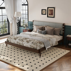 English Elm Christopher Knight Home® - Premium Rubber Wood Platform Bed Frame - King Size Mid-Century Modern Design With Elegant Walnut Finish N770P288597D_N770P288598D