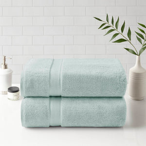 English Elm 2 34x68" Bath Sheets 2PK - Ultra-Soft 100% Cotton Absorbent Towels, Seafoam Luxury Spa Set B035P319791