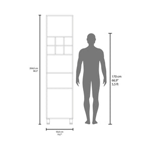 English Elm Corinth Kitchen Pantry White – Engineered Wood Storage with Shelves, Cubbies, Microwave Space, Adjustable Legs B092P286127