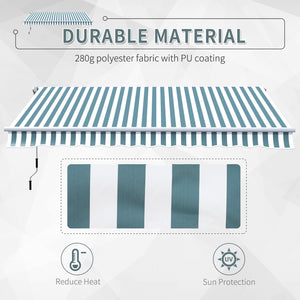 English Elm Outsunny 12' X 10' Manual Retractable Awning – Durable Uv & Water-Resistant Shade For Outdoor Comfort W2225P174141-GIGA