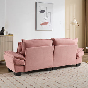 English Elm Corduroy Modern Sofa Sleeper Loveseat with Double-Layer Cushions, Two Pillows, Sturdy Frame 84" Pink W676P227339