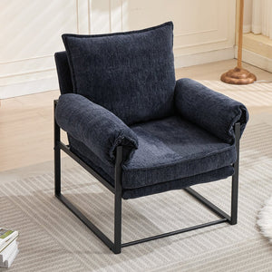 English Elm Adjustable ergonomic recliner chair with 6-position 90°–180° support for lumbar comfort and versatile use Dark Blue W2311P357156