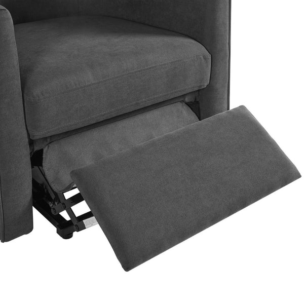 English Elm Power Lift Recliner Barrel Back Chenille Chair for Seniors with Footrest Pocket Dark Grey N719P355911R