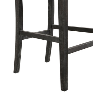 English Elm Christopher Knight Home® - 30.5 Inch Bar Stools Set of 2 with Upholstered Fabric Seats, Rubberwood Frame, 30.5" Height, 300 lb Capacity Black+Grey N780P192217B