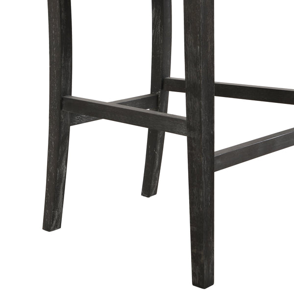English Elm Christopher Knight Home® - 30.5 Inch Bar Stools Set of 2 with Upholstered Fabric Seats, Rubberwood Frame, 30.5" Height, 300 lb Capacity Black+Grey N780P192217B