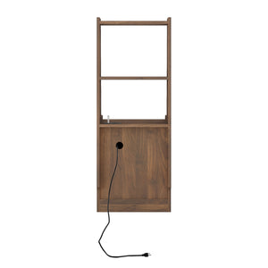 English Elm Nightstand with Charging Station, Voice-Control Night Light, Lockable Cabinet, USB & AC Ports, Modern Woodhelves W1321P204522