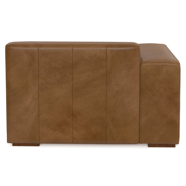 English Elm Rex Left Arm Sofa Module - Luxurious Caramel Brown Leather, Modern Comfort, And Customizable Design B136P199274-GIGA
