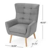 Christopher Knight Home® - Noble House - Tamsin Grey Fabric Mid Century Club Chair