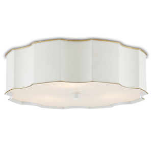 Wexford White Flush Mount Light Fixture - Elegant Metal Design with Opaque Acrylic Diffuser