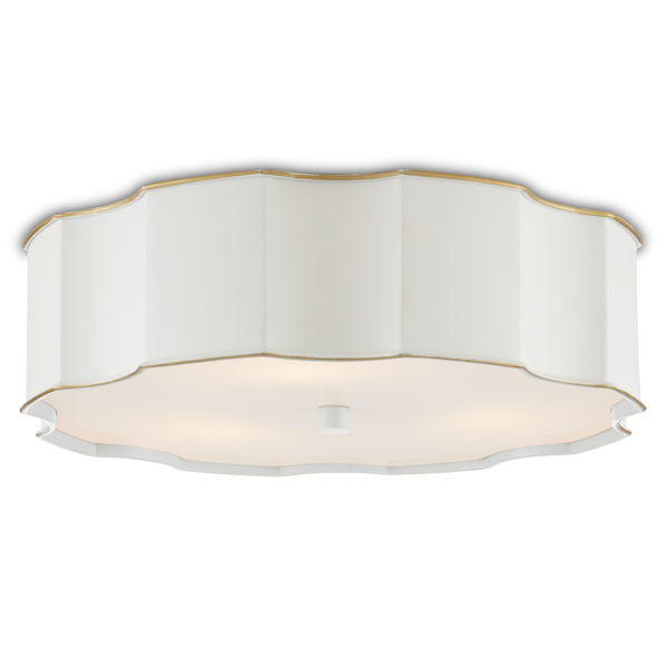 Wexford White Flush Mount Light Fixture - Elegant Metal Design with Opaque Acrylic Diffuser