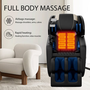 English Elm Massage Chair Recliner - Zero Gravity Full Body Air Pressure For Ultimate Relaxation & Recovery W1875P300110