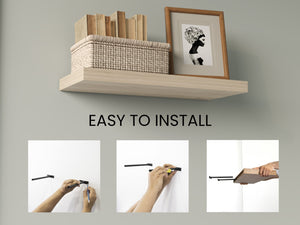 English Elm Floating Shelves - Modern Light Pine Design, 2 Durable Shelves For Stylish Storage & Display Solutions B097P250925