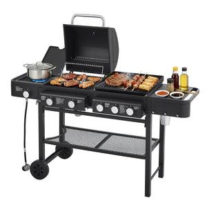 English Elm All-in-one Propane Grill Griddle Combo 745 Sq in 56000 Btu Backyard Cooker W1820P361752