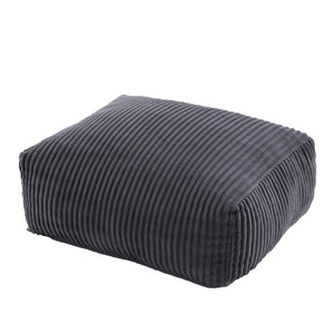 English Elm Big Corduroy Lounger Bean Bag with Ottoman Memory Foam Fill for Living Room Dark Gray W395P435355