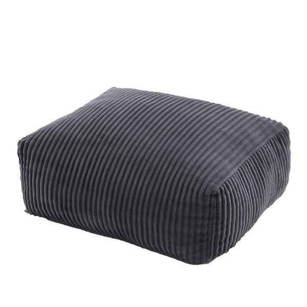 English Elm Big Corduroy Lounger Bean Bag with Ottoman Memory Foam Fill for Living Room Dark Gray W395P435355