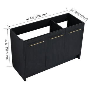 English Elm 48 Inch Freestanding Bathroom Vanity Cabinet, 48" Modern Soft-Close Doors, Water-Resistant Plywood Finish W999P182014