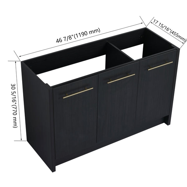 English Elm 48 Inch Freestanding Bathroom Vanity Cabinet, 48" Modern Soft-Close Doors, Water-Resistant Plywood Finish W999P182014