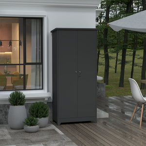 English Elm Outdoor Weatherproof Tall Vertical Storage Cabinet with Adjustable Shelves for Patio T3625P434236