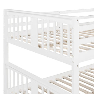 English Elm Full Over Bunk Bed Solid Pine Frame White Finish Converts to Two Beds LT000203AAK-1
