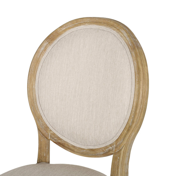 English Elm Christopher Knight Home® - SWIVEL&LIFT French Country Office Chair in Beige Fabric with Distressed Rubberwood Base, Casters 71884.00FBGENTL