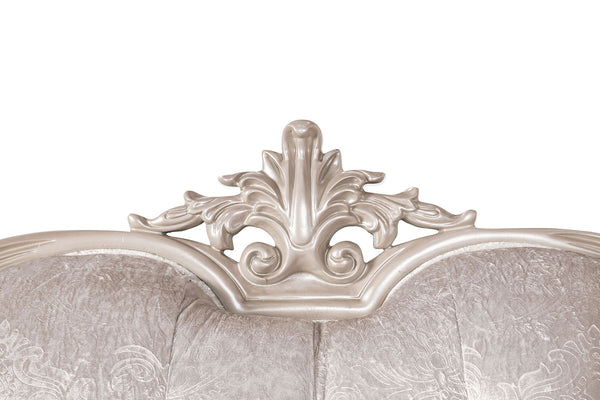 English Elm Off Acapulco Chair Off White Tufted Wingback Chair 44"W Traditional Crown Molding Carved Legs B2741P380816