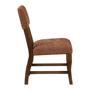English Elm Contemporary High Back Chenille Dining Chairs Solid Wood Frame Upholstered Set Brown,Rust B011P439068