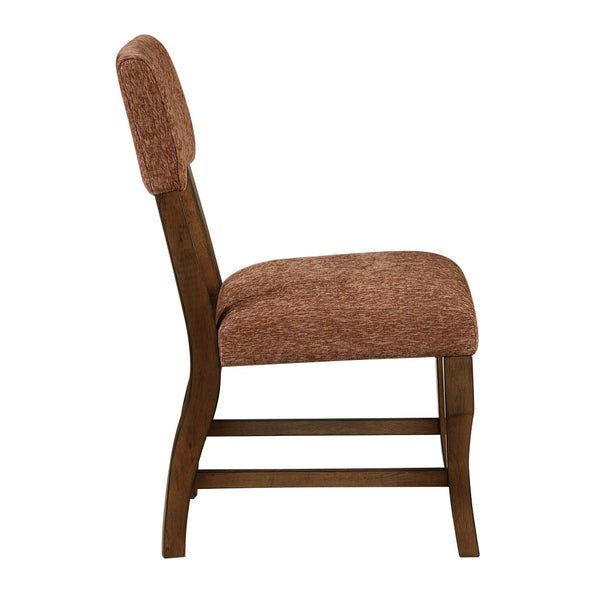 English Elm Contemporary High Back Chenille Dining Chairs Solid Wood Frame Upholstered Set Brown,Rust B011P439068