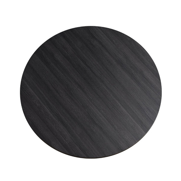 English Elm Classic Round Pedestal Dining Table Rubberwood Matte Finish Seats Four Modern Home Dark Gray B2741P421160