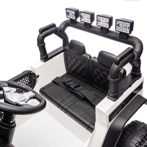 English Elm 24v Kids Electric Ride on Car with Parental Remote Dual Motors and Four Wheel Suspension White W1578P208323