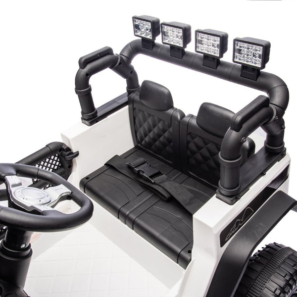 English Elm 24v Kids Electric Ride on Car with Parental Remote Dual Motors and Four Wheel Suspension White W1578P208323