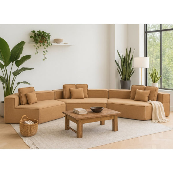English Elm 181"extra Large Nine Seat Modular Sectional Sofa in Plush Sherpa for Spacious Lounges W3326S00040
