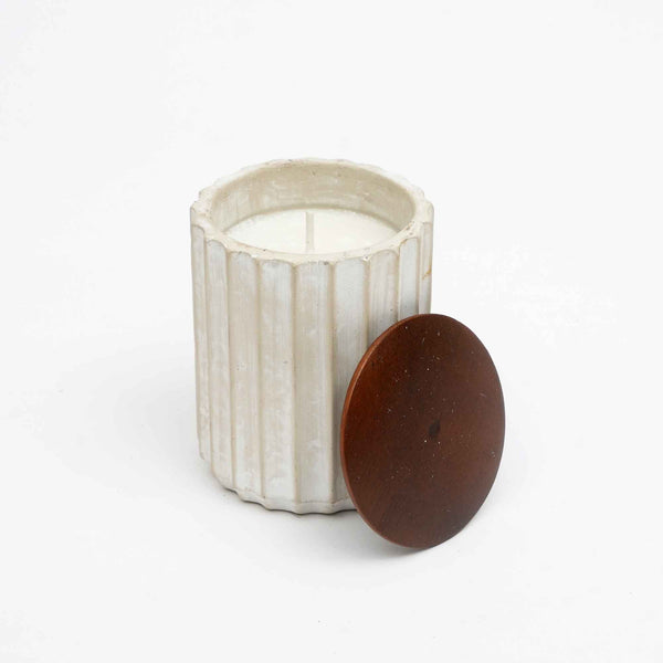 English Elm Jar Candle Ecomix Wax With Mango Wood Lid - Handcrafted Vanilla Lavender For Relaxation & Gifting B346P369766