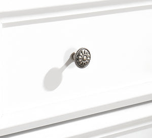 English Elm Modern 5 Drawers Dresser with Smooth Glide Drawers, Stylish Metal Handles & Unique Stable Feet Organizer for Bedroom and Living Room Storage (45.87"L x 20.08"W x 11.03"H) White W2275P149803