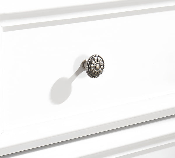 English Elm Modern 5 Drawers Dresser with Smooth Glide Drawers, Stylish Metal Handles & Unique Stable Feet Organizer for Bedroom and Living Room Storage (45.87"L x 20.08"W x 11.03"H) White W2275P149803