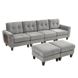 English Elm Swivel Barrel Accent Chair Chenille Tufted Round Club Seat for Living Room Lounge N719S002250E