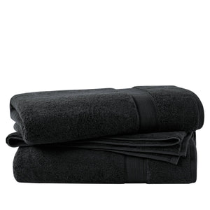 JLA Home Madison Park Signature - Quick 100% Cotton 6pc Towel Set — Plush Zero-Twist Terry, 400 GSM Quick-Dry, Absorbent & Durable Black MPS73-526