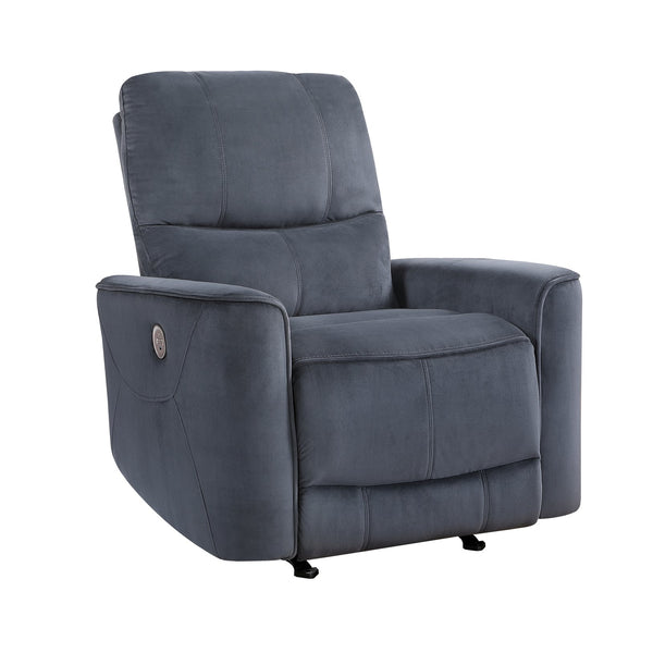 English Elm Modern Artem Power Rocker Recliner Velvet Upholstery with Gentle Rocking, Motorized Comfort and Style Dark Gray 35.5 L x 30 W x 26.5 H B011P204079
