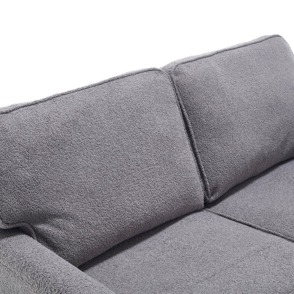 English Elm Loveseat Mid Century Modern Two-Seater Sofa with USB Type-C Charging, Removable Zipper Covers, Durable Wood Legs Gray W395P238824