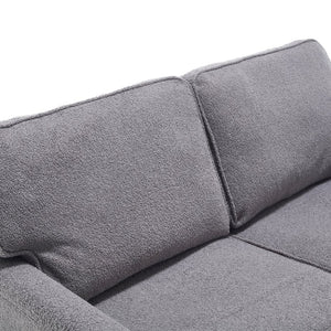 English Elm Loveseat Modern Mid-Century 2-Seater with USB Type-C Charging, Removable Zippered Covers, Sturdy Wood Legs Gray W395P238824