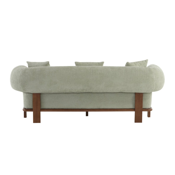 English Elm Round Arm Curved Sofa Plush Upholstered Mid-century Living Room Lounge Seating Light Green N771P270523L