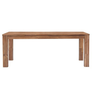 Bedford 75" Rectangular Dining Table - Stylish Brushed Brown Acacia for Rustic Modern Dining Spaces