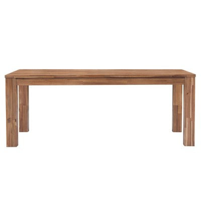 Bedford 75" Rectangular Dining Table - Stylish Brushed Brown Acacia for Rustic Modern Dining Spaces